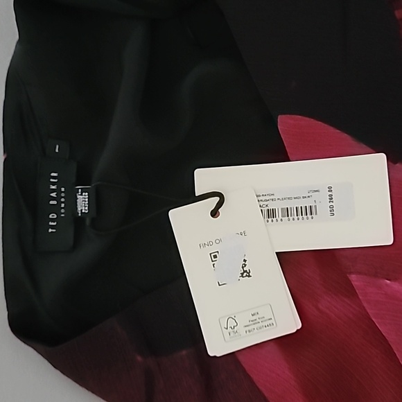 Ted Baker London Raychi Floral Print Tiered Pleated Hem A-Line Skirt Size 1 - Picture 5 of 10